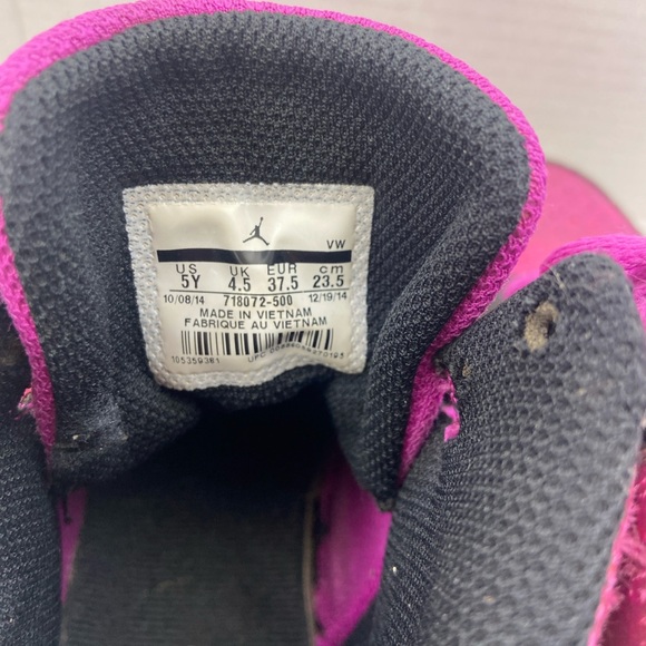 Kids Nike Air Jordon 1 Flight Fuchsia Flash High Top size 5Y  (kids) Pre-owned - Picture 9 of 14